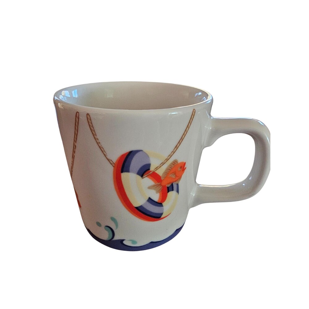 Vintage Tiffany & Co. Child's Seashore Mug Cup Ceramic Sailboat Beach